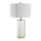Murtle 27" Mirror/Iron Hidden Jewelry Box Mirrored Column LED Table Lamp