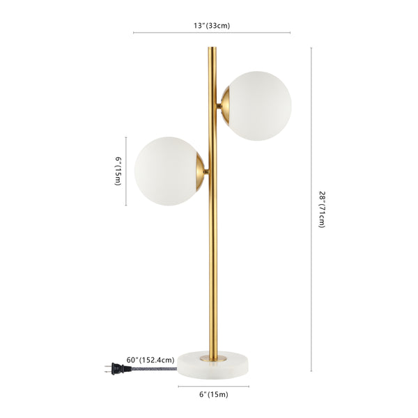 Dimension Image Brass Gold/White / 2 Light