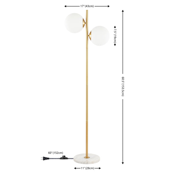 Dimension Image Brass Gold/White / 2 Light