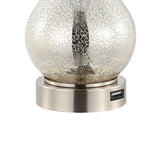 Orrstown 21" Farmhouse Industrial Iron/Glass LED Table Lamp with USB Charging Port Set 2
