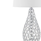 Bentz 22.25" Midcentury Modern Iron LED Table Lamp with USB Charging Port Set 2