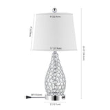 Bentz 22.25" Midcentury Modern Iron LED Table Lamp with USB Charging Port Set 2