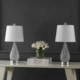 Bentz 22.25" Midcentury Modern Iron LED Table Lamp with USB Charging Port Set 2