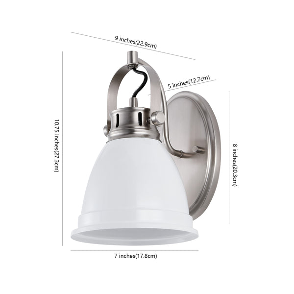 Dimension Image White/Nickel / 1-Light