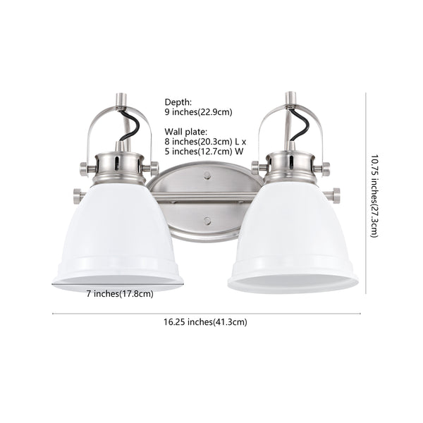 Dimension Image White/Nickel / 2-Light