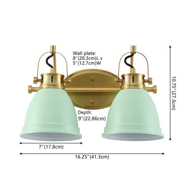 Dimension Image Mint Green/Brass Gold / 2-Light