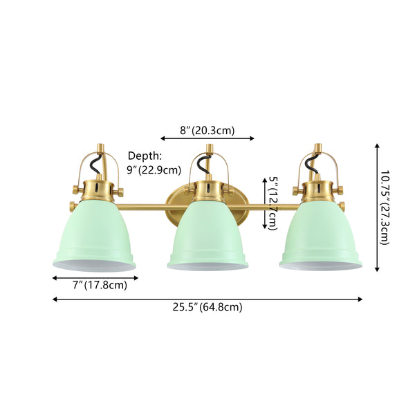 Dimension Image Mint Green/Brass Gold / 3-Light