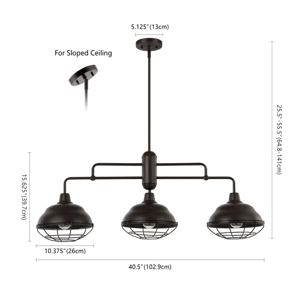 Dimension Image Oil Rubbed Bronze / 3 Light