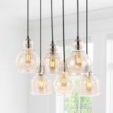 Sydney 18.88" Bohemian Farmhouse Iron/Glass Cluster LED Pendant