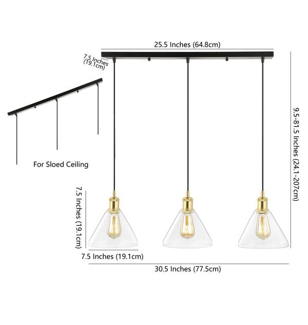 Dimension Image Brass Gold/Black / 3 Light