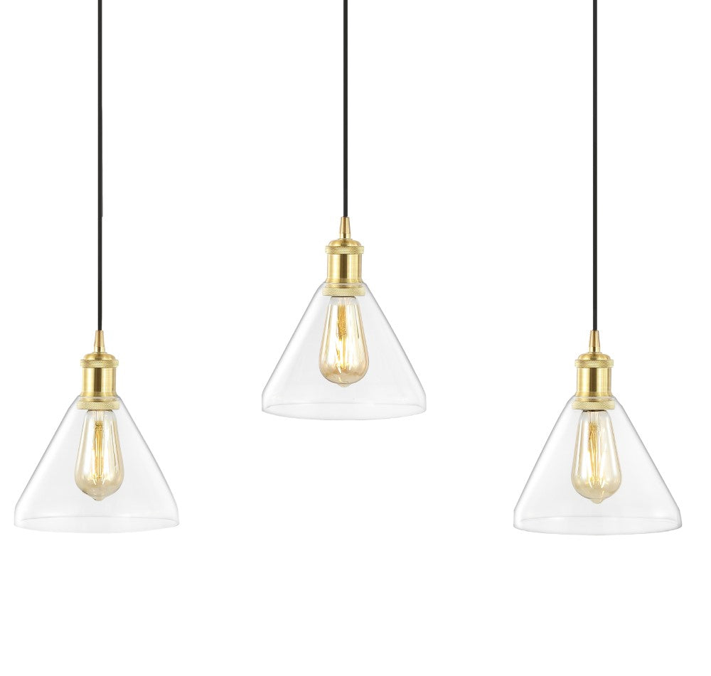 Valerie Island 30.5" Metal/Glass Contemporary Modern  LED Pendant