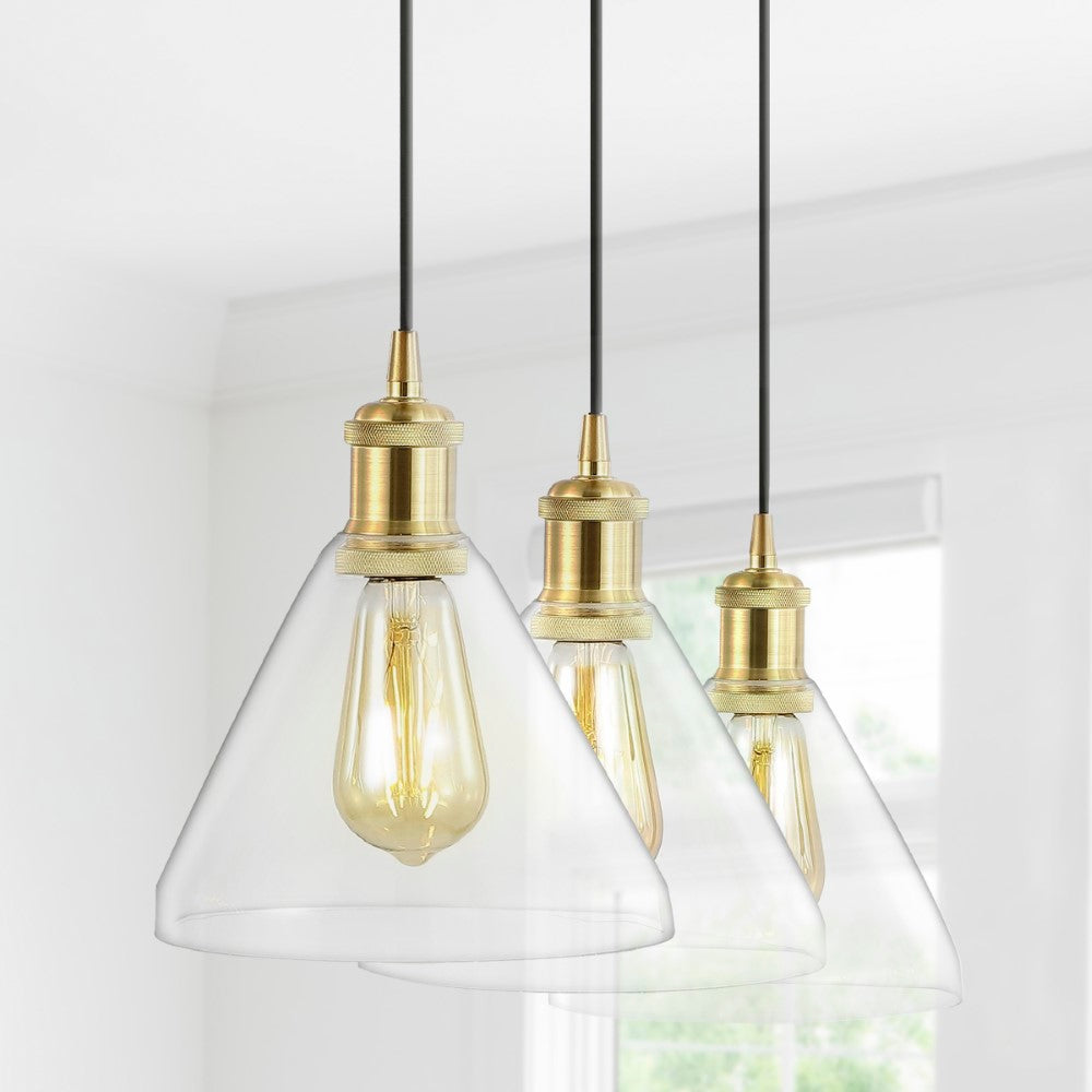 Valerie Island 30.5" Metal/Glass Contemporary Modern  LED Pendant