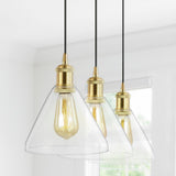 Valerie Island 30.5" Metal/Glass Contemporary Modern  LED Pendant