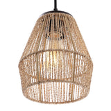 Jeff Island 30" Seagrass/Metal Bohemian Coastal LED Pendant