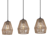 Jeff Island 30" Seagrass/Metal Bohemian Coastal LED Pendant