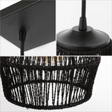 Jeff Island 30" Seagrass/Metal Bohemian Coastal LED Pendant