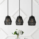 Jeff Island 30" Seagrass/Metal Bohemian Coastal LED Pendant