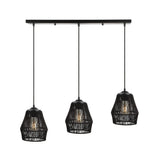 Jeff Island 30" Seagrass/Metal Bohemian Coastal LED Pendant