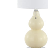 Bonnie 22" Classic Vintage Glass LED Table Lamp with USB Charging Port Set 2