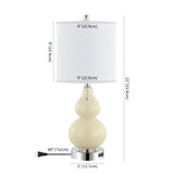 Bonnie 22" Classic Vintage Glass LED Table Lamp with USB Charging Port Set 2