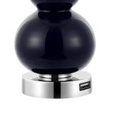 Bonnie 22" Classic Vintage Glass LED Table Lamp with USB Charging Port Set 2