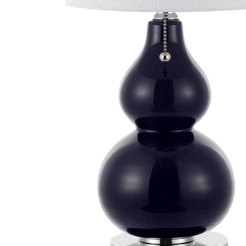 Bonnie 22" Classic Vintage Glass LED Table Lamp with USB Charging Port Set 2