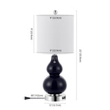 Bonnie 22" Classic Vintage Glass LED Table Lamp with USB Charging Port Set 2