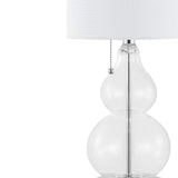 Bonnie 22" Classic Vintage Glass LED Table Lamp with USB Charging Port Set 2