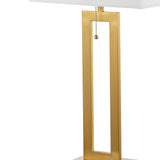 Abner 28.5" Vintage Industrial Iron LED Table Lamp with Pull-Chain and USB Charging Port Set 2