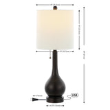 Jacek 24" Modern Classic Gourd Iron LED Table Lamp with Pull-Chain with Dual USB Charging Port Set 2