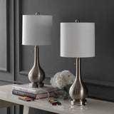 Jacek 24" Modern Classic Gourd Iron LED Table Lamp with Pull-Chain with Dual USB Charging Port Set 2
