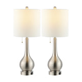 Jacek 24" Modern Classic Gourd Iron LED Table Lamp with Pull-Chain with Dual USB Charging Port Set 2