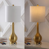 Jacek 24" Modern Classic Gourd Iron LED Table Lamp with Pull-Chain with Dual USB Charging Port Set 2
