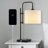 Edris 24.75" Industrial Designer Metal LED Task Lamp with USB Charging Port
