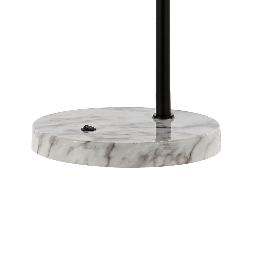 Rhea 23.5" Industrial Farmhouse Head-Adjustable Iron LED Task Lamp with USB Charging Port