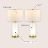 Portable Modern Minimalist Glass/Iron Nightlight LED Table Lamp Set 2