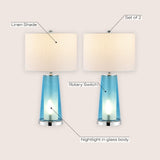 Portable Modern Minimalist Glass/Iron Nightlight LED Table Lamp Set 2