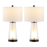 Retro 26" Modern Minimalist Glass/Iron Nightlight LED Table Lamp Set 2