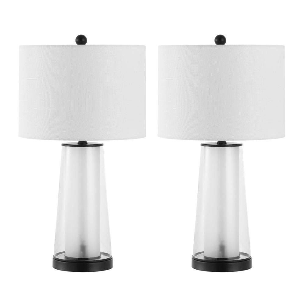 Retro 26" Modern Minimalist Glass/Iron Nightlight LED Table Lamp Set 2