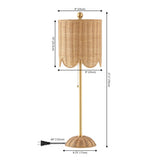 Cape 27.5" Coastal Bohemian Rattan/Iron Scalloped Buffet LED Table Lamp with Pull Chain (Set of 2) Set 2
