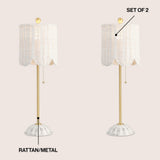 Cape 27.5" Coastal Bohemian Rattan/Iron Scalloped Buffet LED Table Lamp with Pull Chain (Set of 2) Set 2