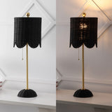 Cape 27.5" Coastal Bohemian Rattan/Iron Scalloped Buffet LED Table Lamp with Pull Chain (Set of 2) Set 2
