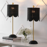Cape 27.5" Coastal Bohemian Rattan/Iron Scalloped Buffet LED Table Lamp with Pull Chain (Set of 2) Set 2