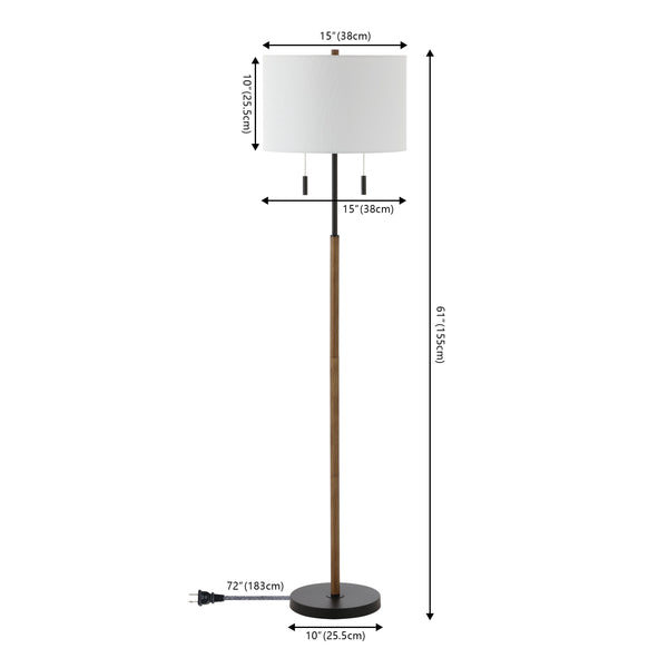 Dimension Image Brown Wood Finish/Black