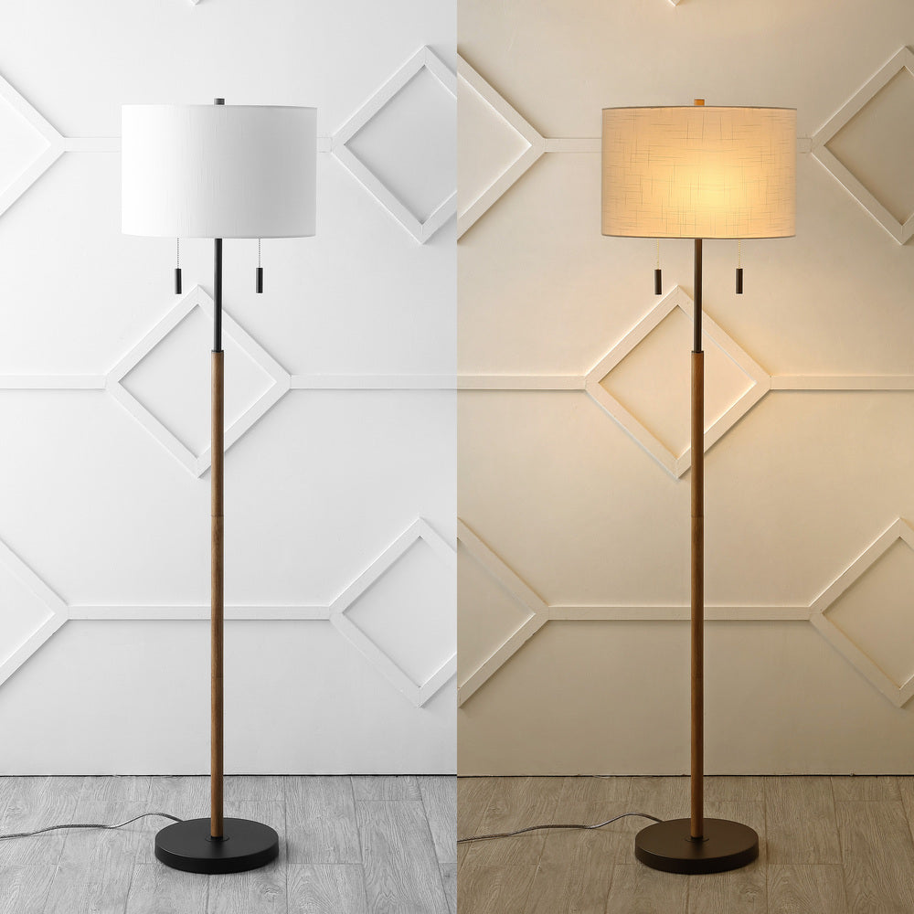 Maude 61" Rustic Farmhouse Iron Candlestick Pull Chains LED Floor Lamp
