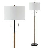 Maude 61" Rustic Farmhouse Iron Candlestick Pull Chains LED Floor Lamp