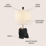 Koda Eclectic Southwestern Resin/Iron Elephant LED Kids Table Lamp