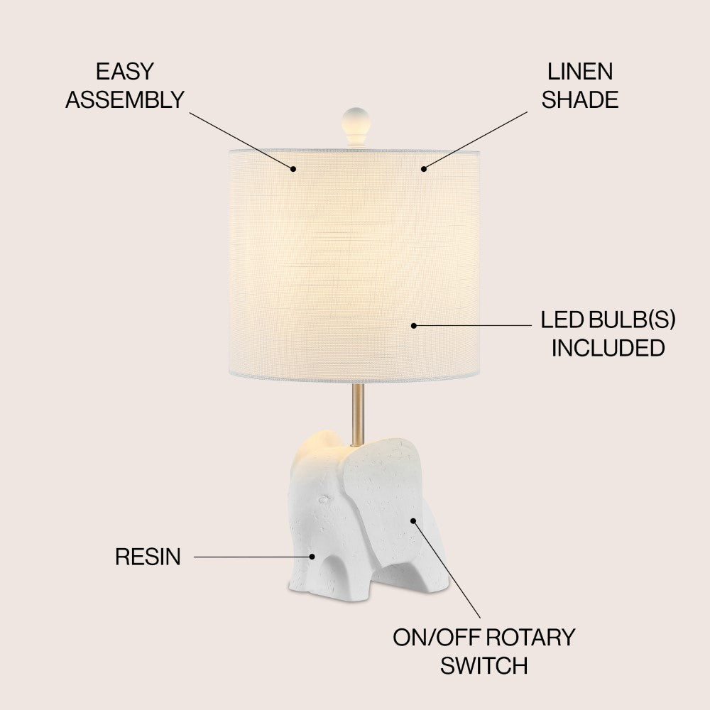 Koda Eclectic Southwestern Resin/Iron Elephant LED Kids Table Lamp