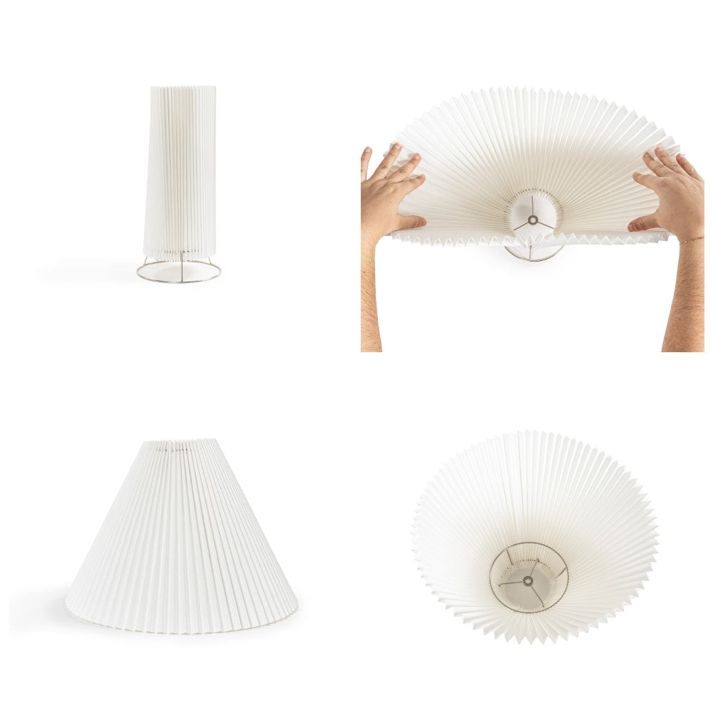 Nordic 17.25" Coastal Scandinavian Resin/Iron Sphere LED Table Lamp with Pleated Shade and Pull Chain