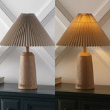 Ishika 20.5" Rustic Scandinavian Resin/Iron Lighthouse LED Table Lamp with Pleated Shade